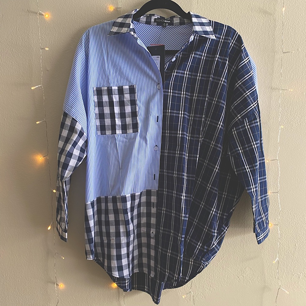 Blue Button Up